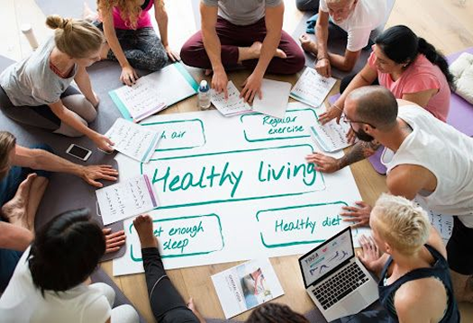 Healthy living group discussion