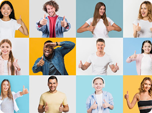 Group video call impact collage