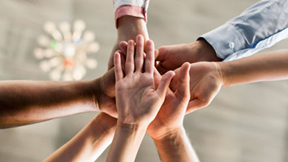 Hands joined together