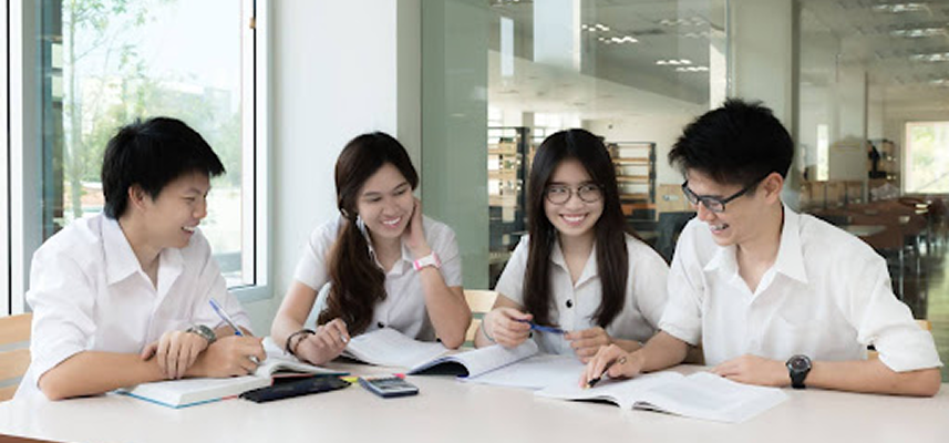Students studying